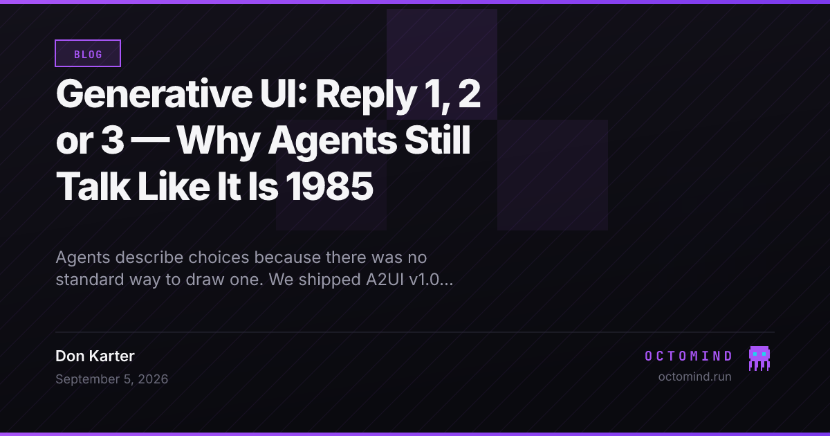 An Octomind session where the agent has drawn a deploy card with environment chips, a release note field and a Deploy button, followed by the result card after the user clicked