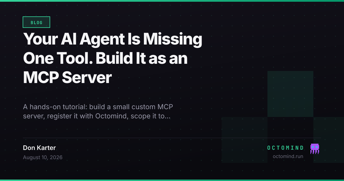 A developer building a custom MCP server and wiring it into an AI agent with a scoped role and a guardrail