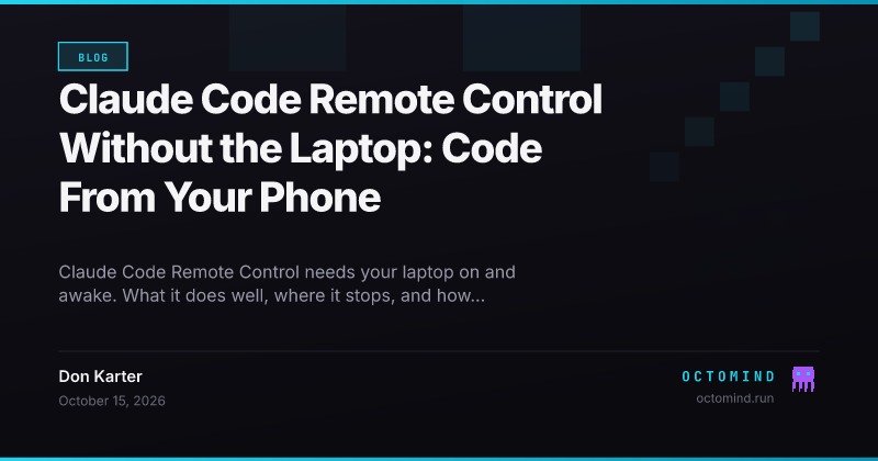 A coding agent answering in a phone chat while the laptop that would normally run it stays closed, with the work running on a cloud machine