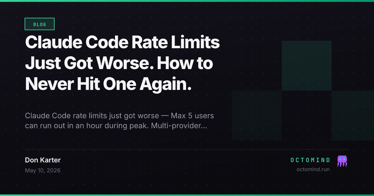 Multi-provider AI agent routing around rate limit barriers