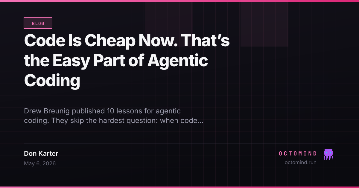 Agentic coding session with diff output and human review layer