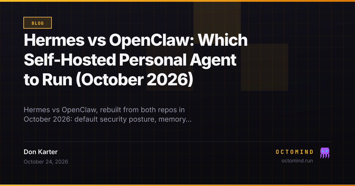 Hermes Agent and OpenClaw compared side by side as self-hosted personal AI agents you message from chat apps