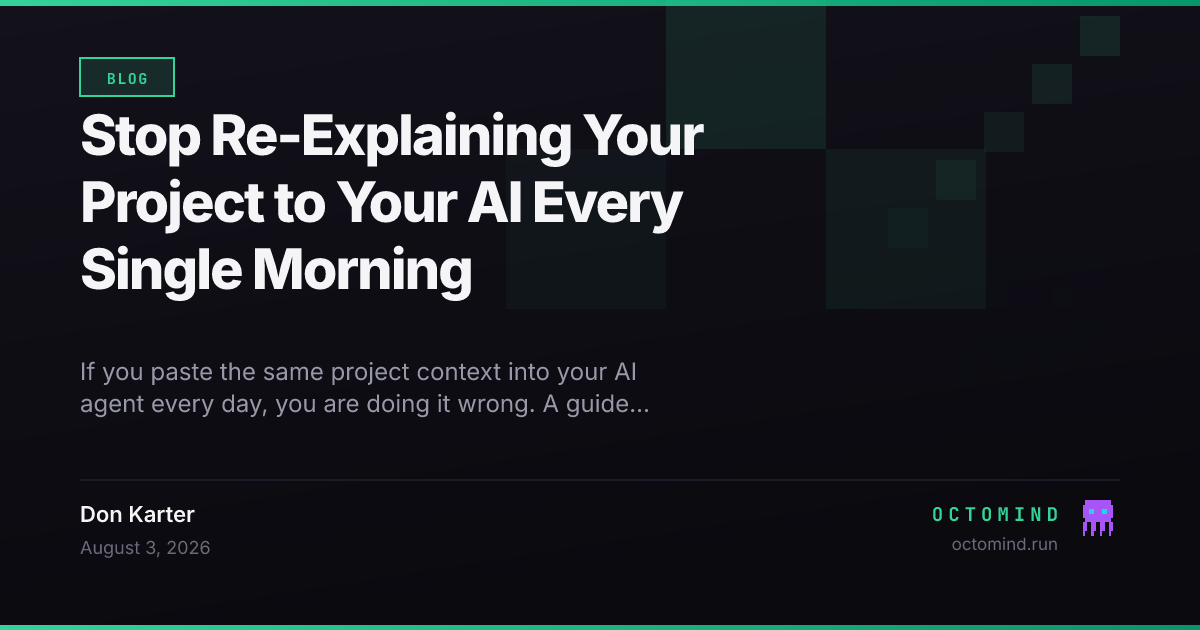 An AI agent automatically loading project instructions and context at the start of every session