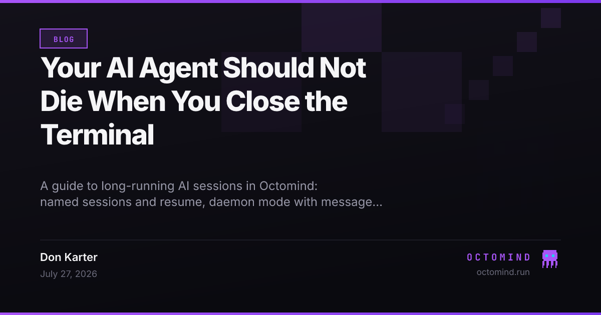 A persistent AI agent session running in the background, receiving scheduled messages and external webhook events